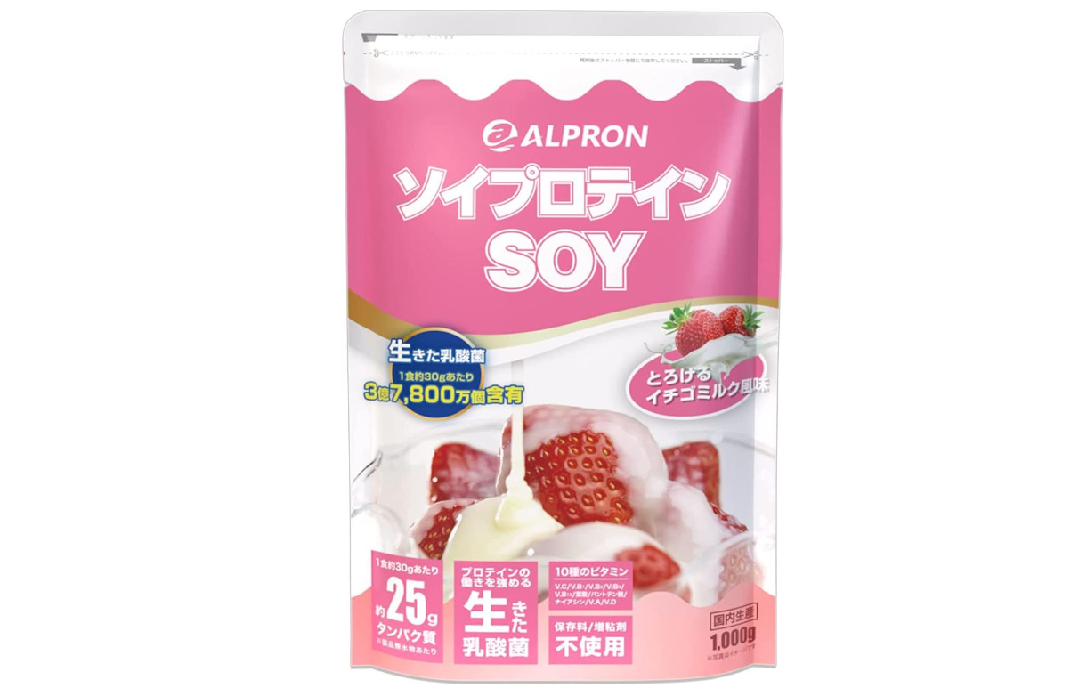 【アルプロン】ソイプロテイン イチゴミルク - プロてん